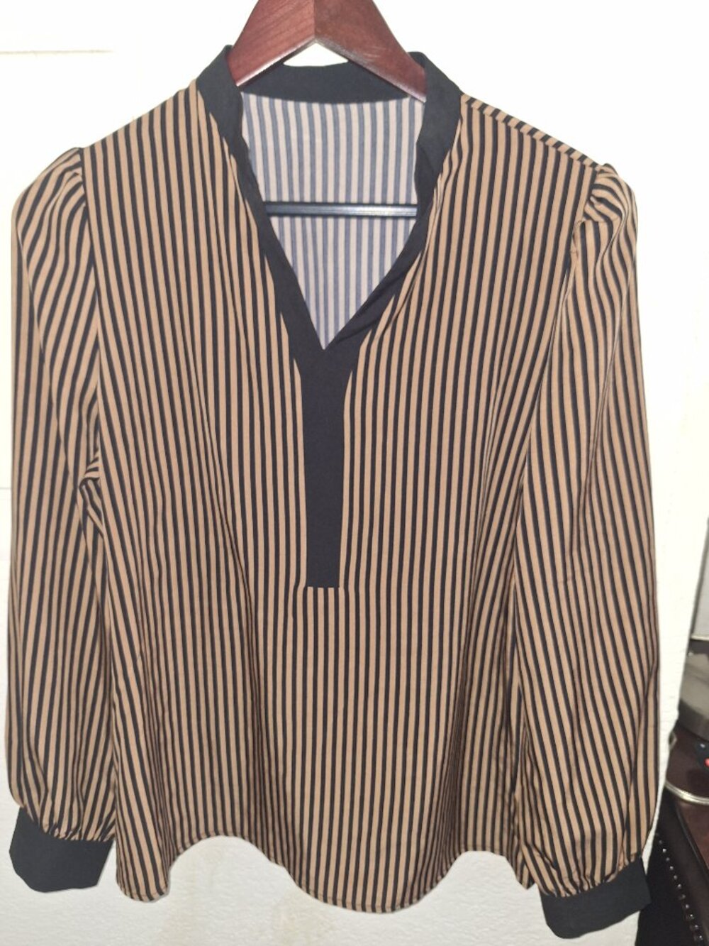 Women's Long Sleeve Striped Blouse
